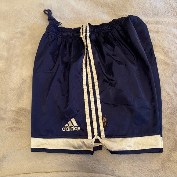 Adidas vintage 90s Y2K style navy shiny Climalite soccer shorts, size L - Picture 4 of 16